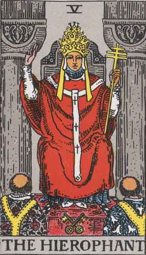 El Hierofante — Rider-Waite tarot card