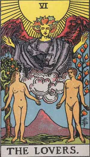 Les Amoureux — Rider-Waite tarot card
