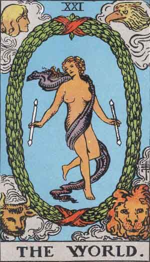 Le Monde — Rider-Waite tarot card