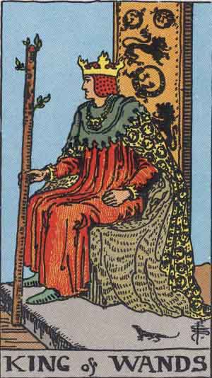 Roi de Bâtons — Rider-Waite tarot card