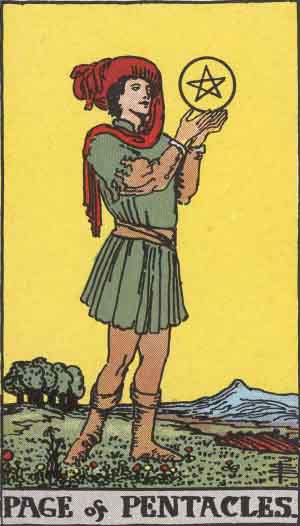 Sota de Oros — Rider-Waite tarot card