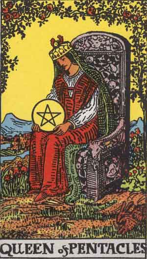 Reina de Oros — Rider-Waite tarot card